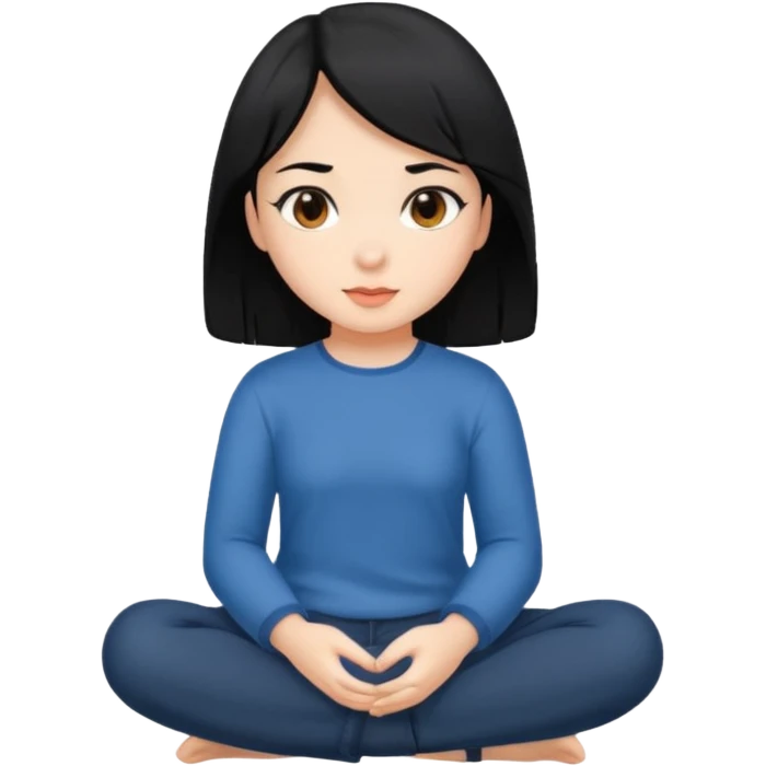 girl sitting black hair emoji