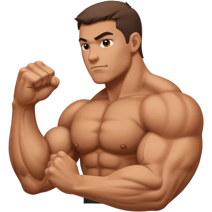 big muscular arm, fist to shoulder view emoji