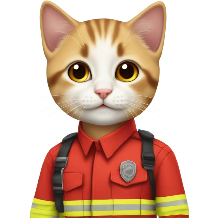A kitten in a fire uniform emoji