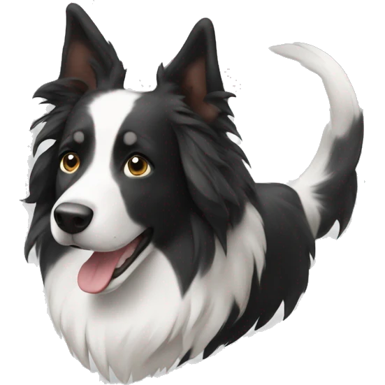 Human with Border collie ears and tail emoji