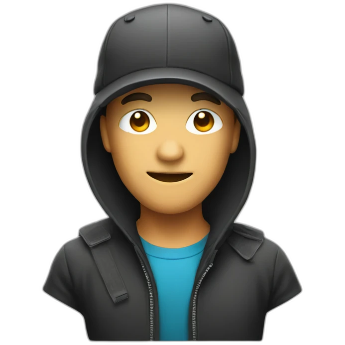 Hacker with a cap emoji