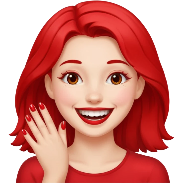 Gülen tırnaklı kıź emoji