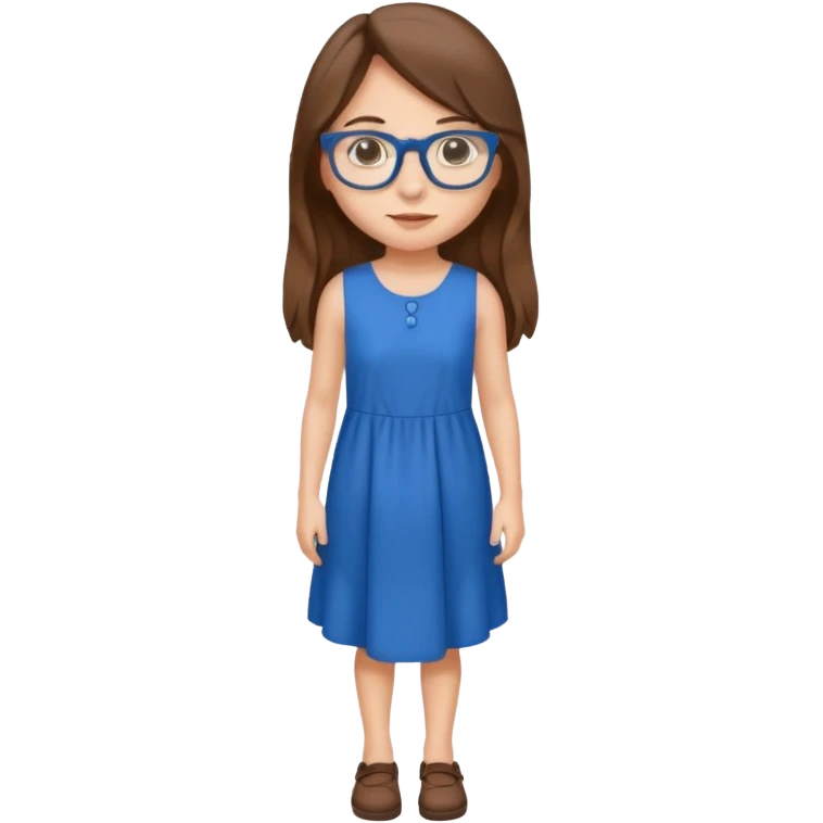 Full body Girl with glasses and long brown hair emoji