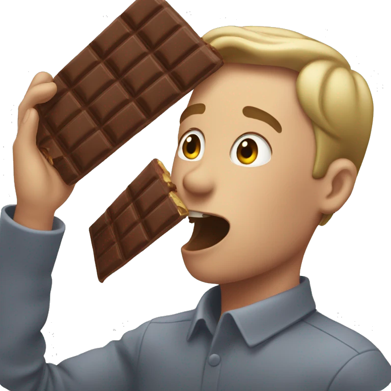 Slapping a chocolate bar emoji