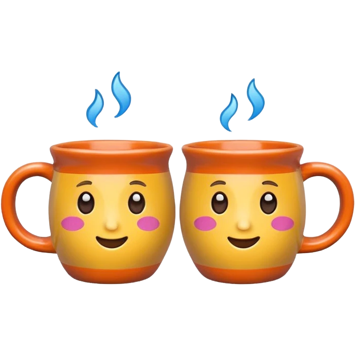 Two cute mugs emoji