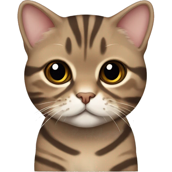 Brown Scottish fold tabby cat with brown stripes emoji
