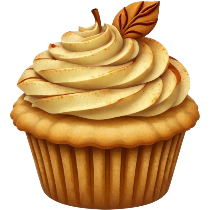 Apple pie cupcake with sliced apples  emoji