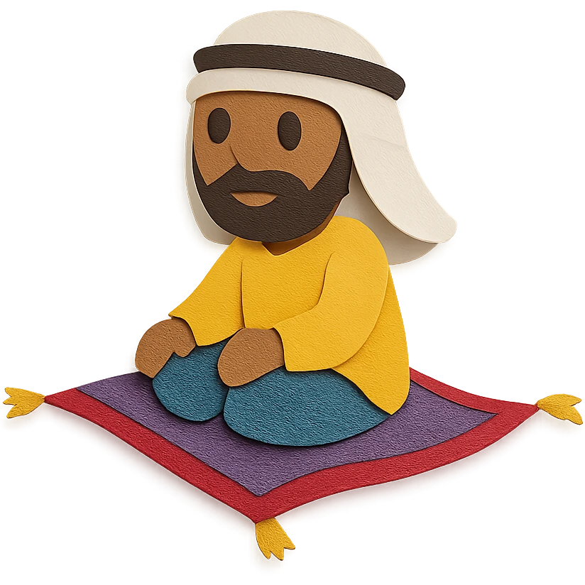 personnage arabe sur un tapis volant emoji