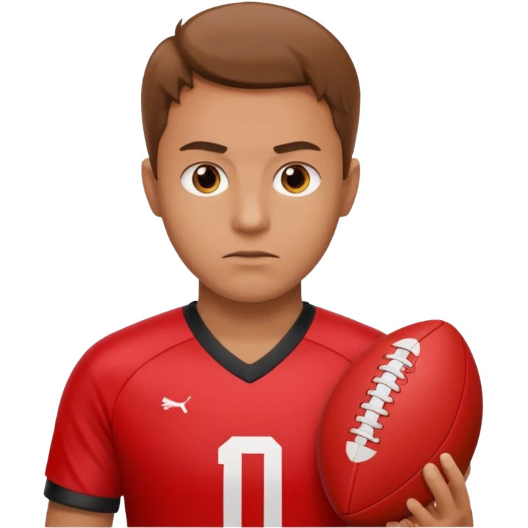 Изображение руки футбольного судьи, в руках которого красная карточка из футбола. Судья не улыбается emoji