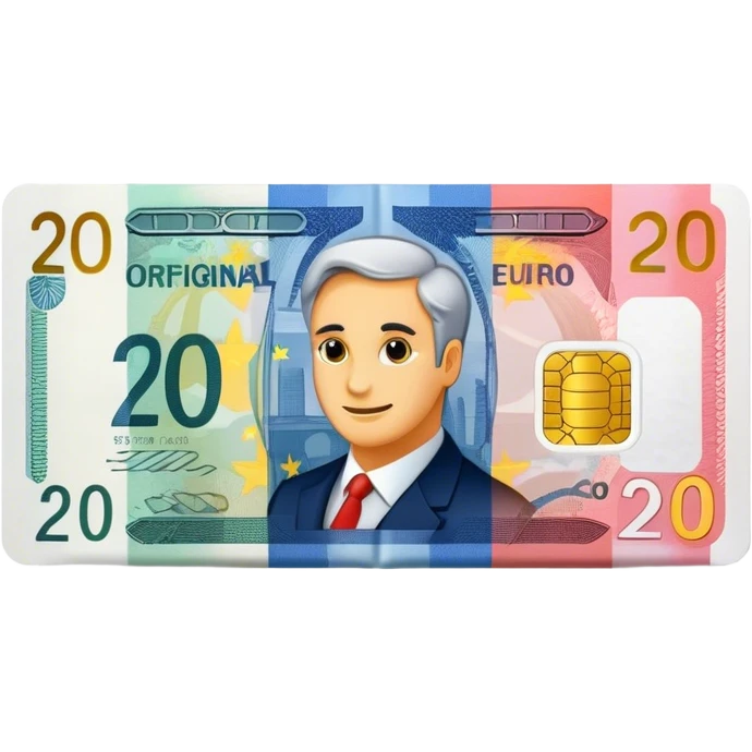 simple an original 20 euros billet  emoji