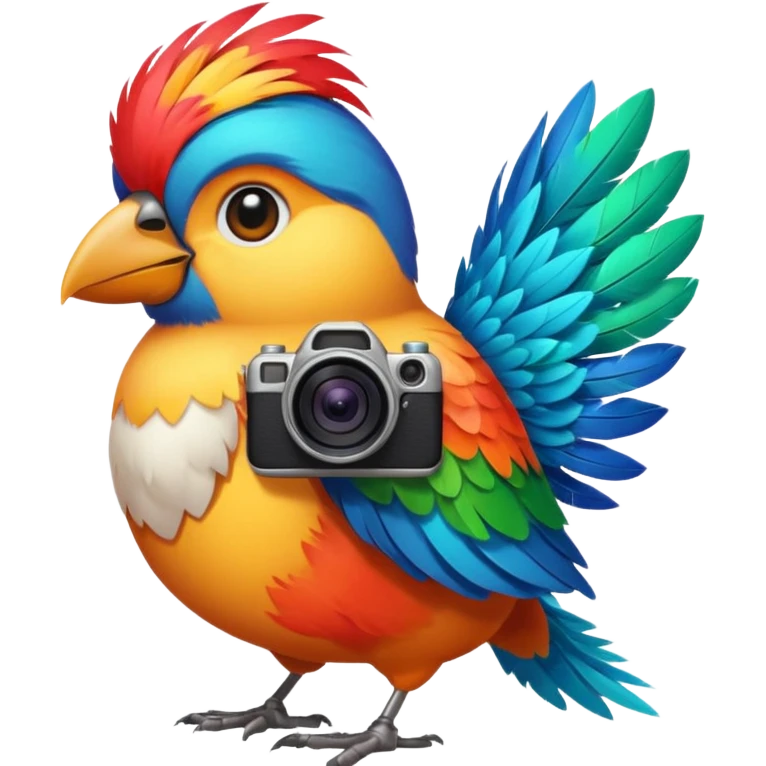 bird with a camera emoji