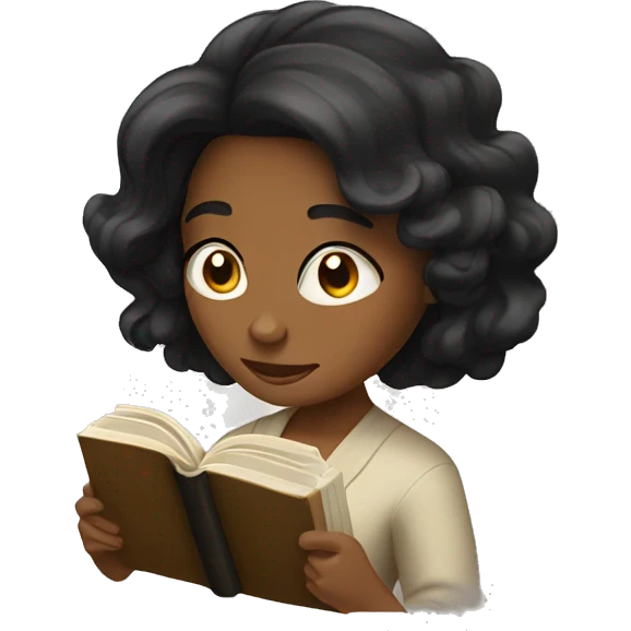 Tan women with black wavy hair reading the Bible  emoji