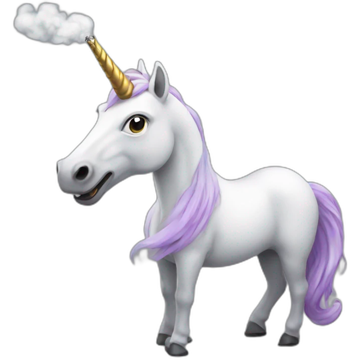 smoking unicorn emoji