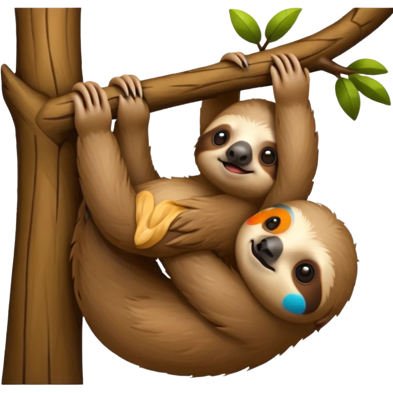 baby sloth on the tree emoji