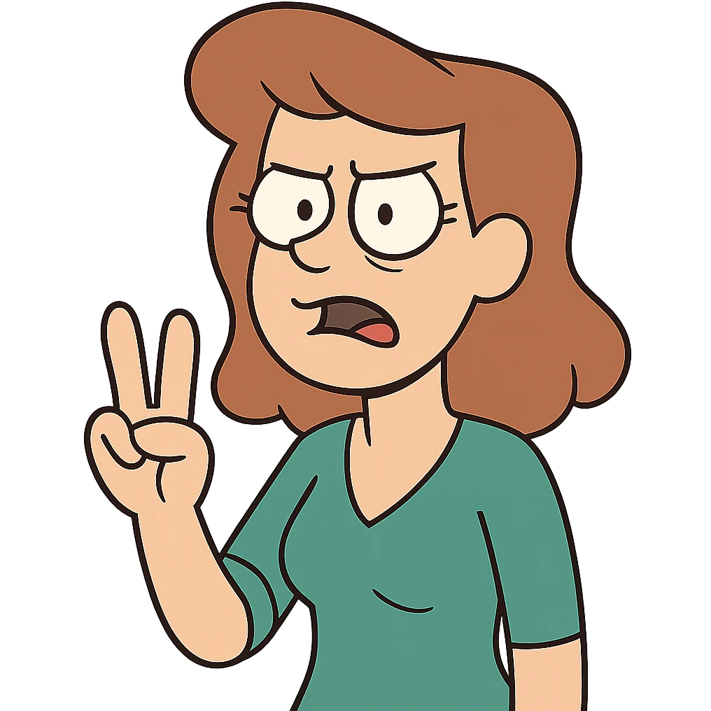 flat toon style hand with three fingers emoji