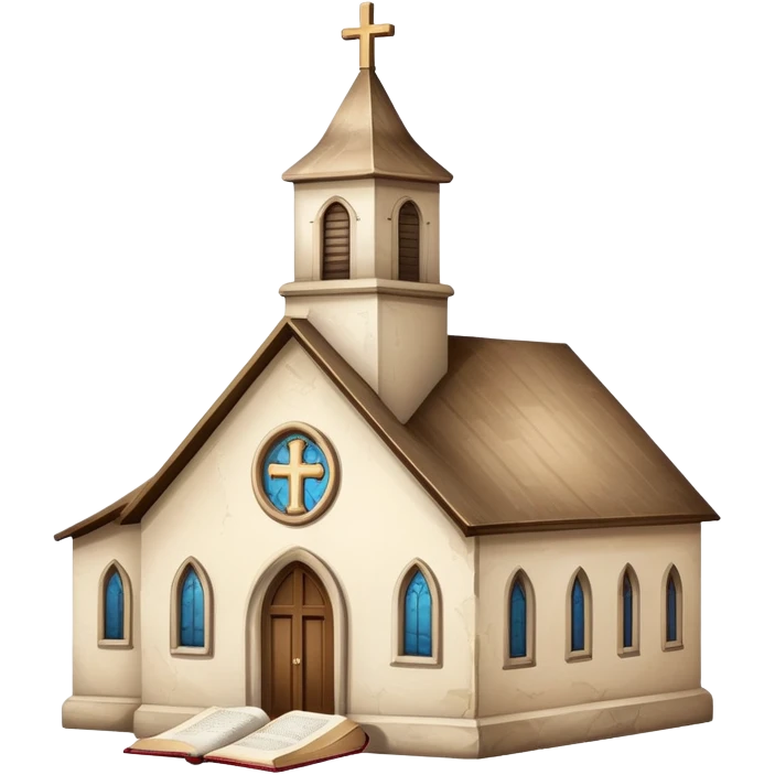 Beige and white church and bible  emoji