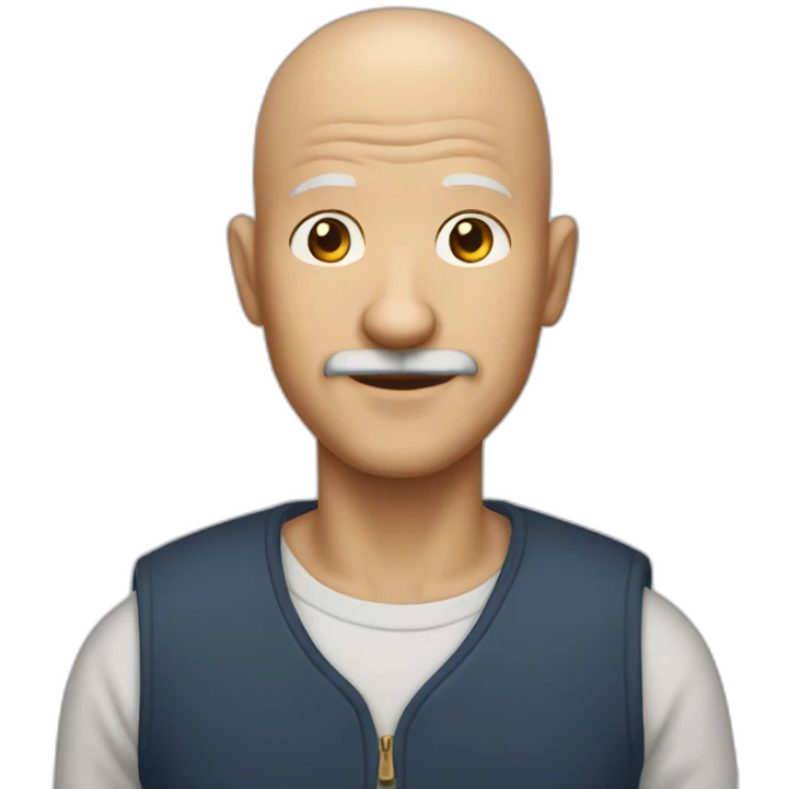 Bald old man no facial hair emoji