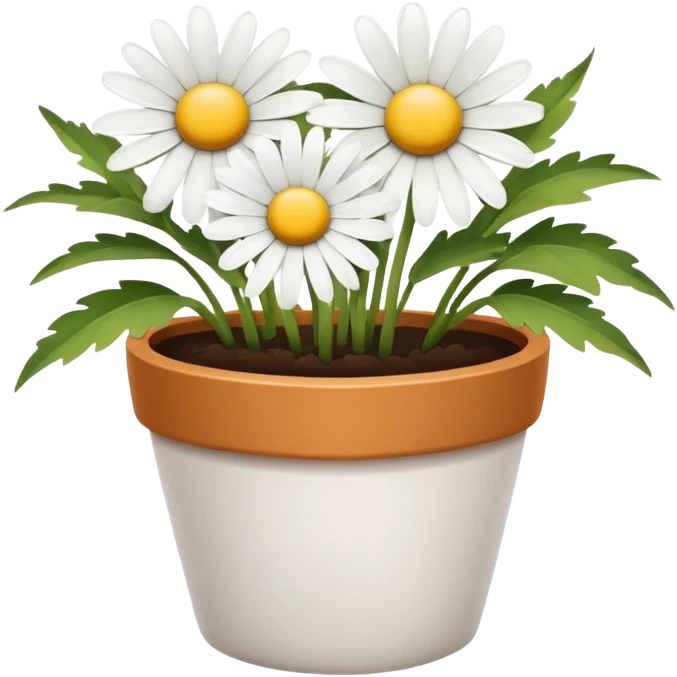 single flower daisy flower pot emoji