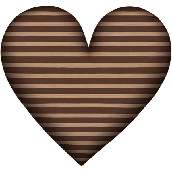 Brown pinstripe heart emoji