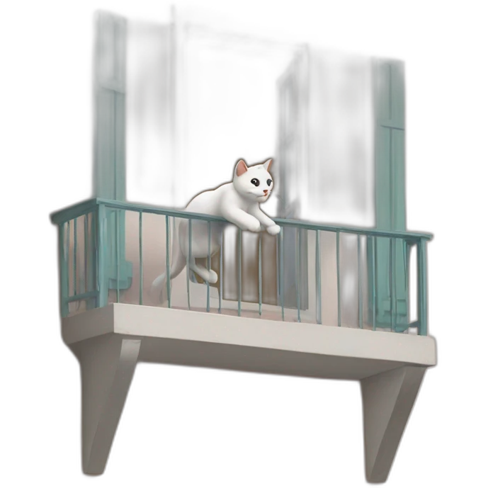 Cat jumping off balcony emoji