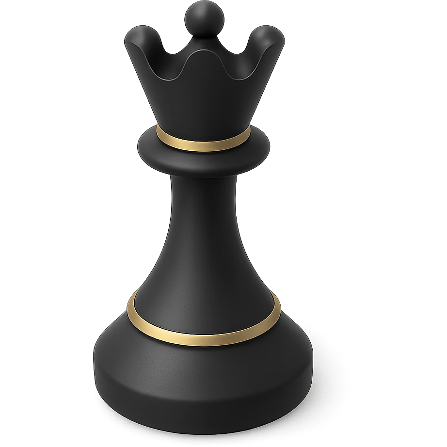 a chess queen, modern abstract design, 3D black style emoji