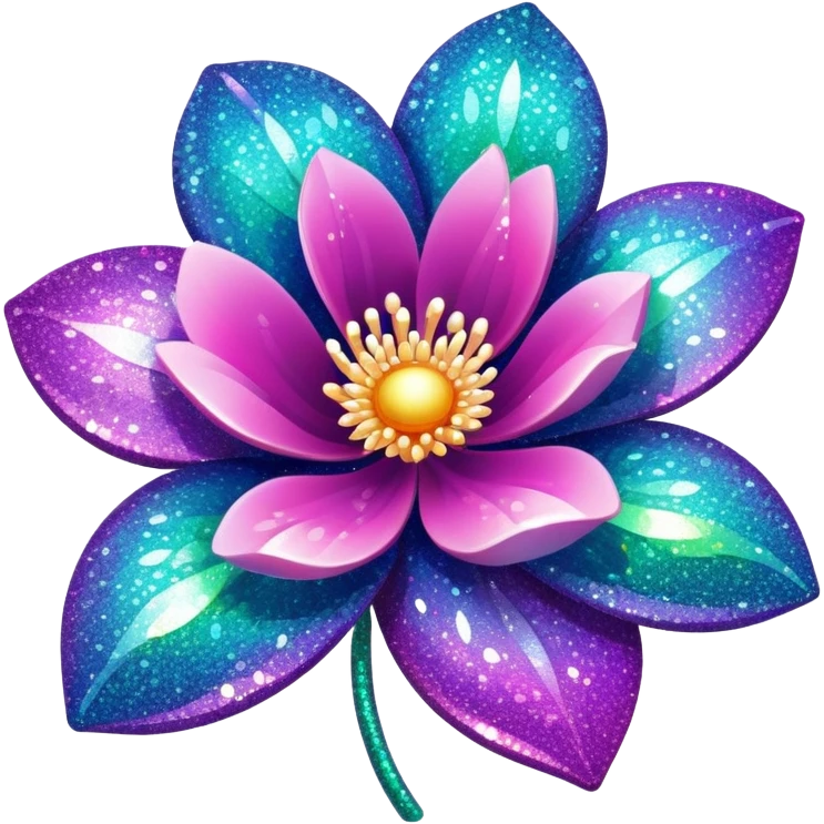 glitter sparklea diva flower emoji