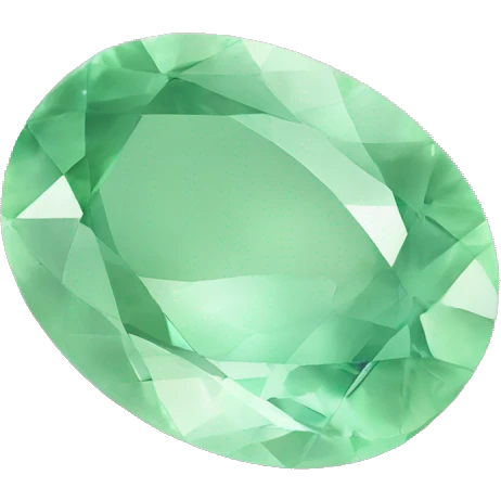 1 pastel green gemstone oval shape  emoji