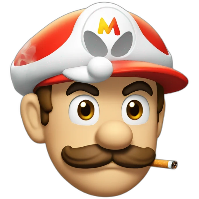 mario qui fumme une cigarette emoji