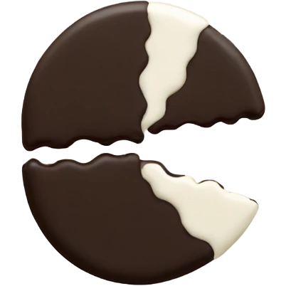 Black and white cookie equal halves emoji
