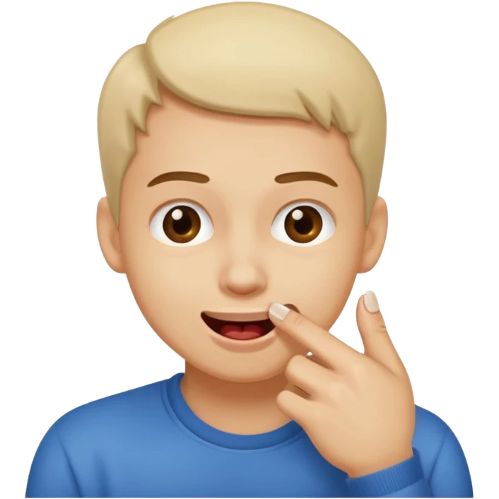 Emoji gêne et content qui mort un seule ongle emoji