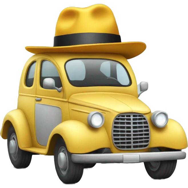 A car wearing a hat emoji