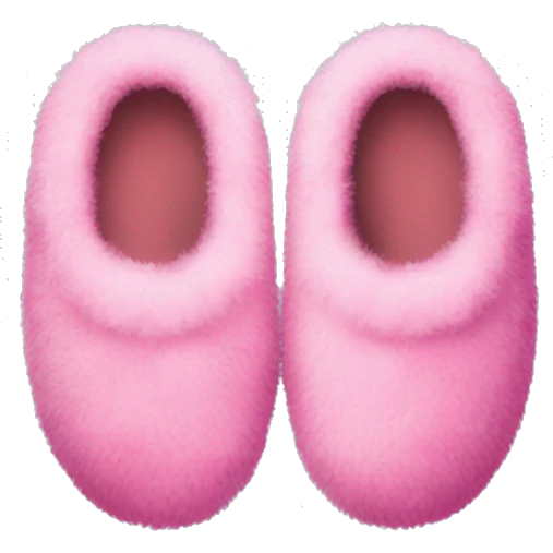 pink fluffy slippers emoji