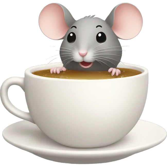 mouse bathing i a cup of coffee emoji