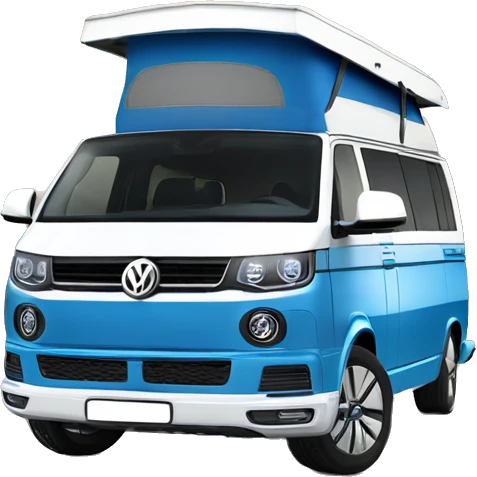 VW T6.1 California camping bus VW blue white emoji