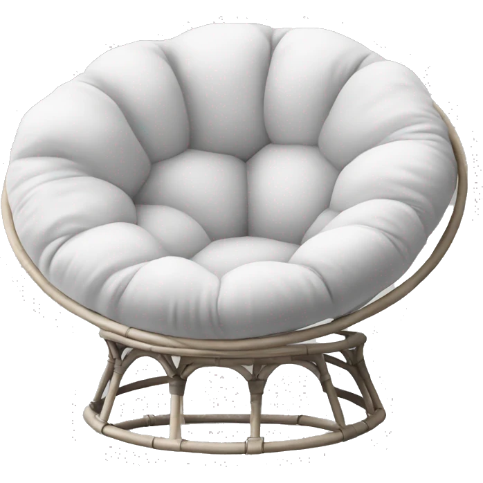 Papasan chair with white pillow emoji