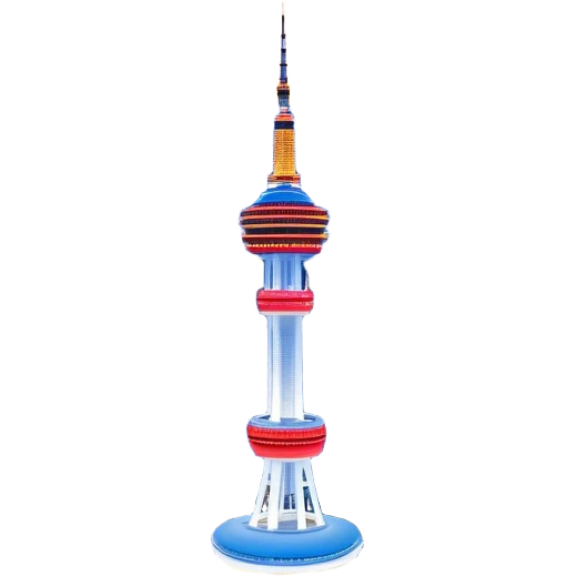 Cinematic Realistic N Seoul Tower Landmark Emoji, featuring the iconic tower perched atop Namsan Mountain, glowing against the night sky with panoramic city lights stretching beyond. emoji