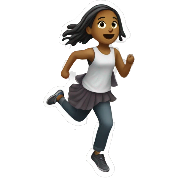 A sticker of a girl running from church emoji