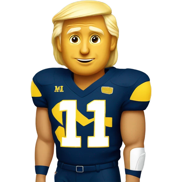 Donald Trump wearing a Michigan football jersey  emoji
