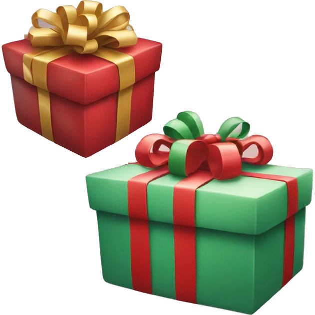 two Christmas presents side by side emoji