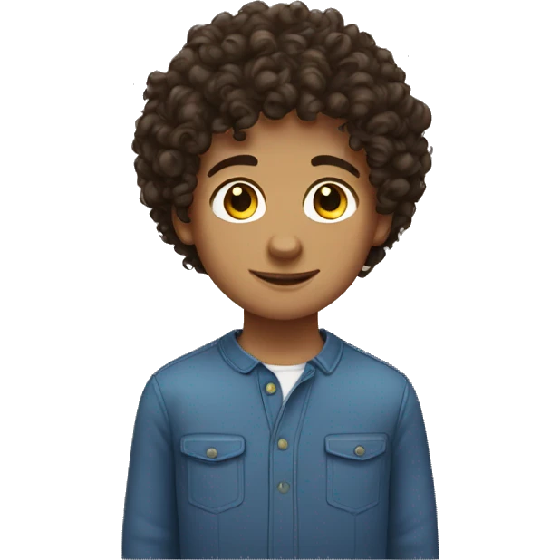 Brunette curly haired boy  emoji