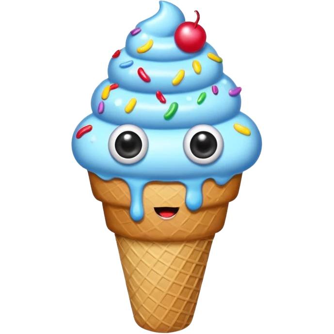 sprinkled ice cream with eyes emoji