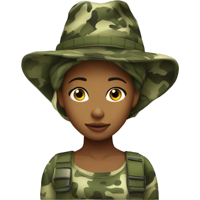 Camo hat princess emoji