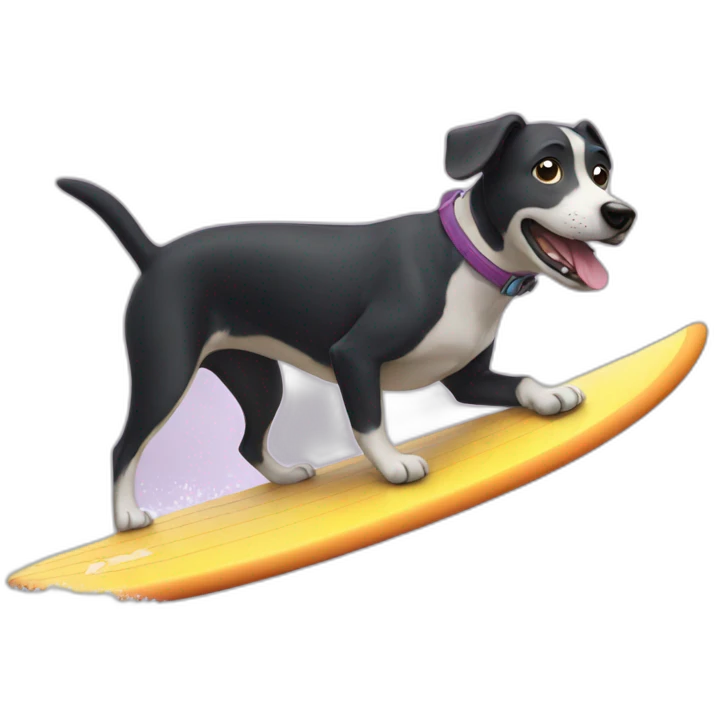 a dog surfing emoji