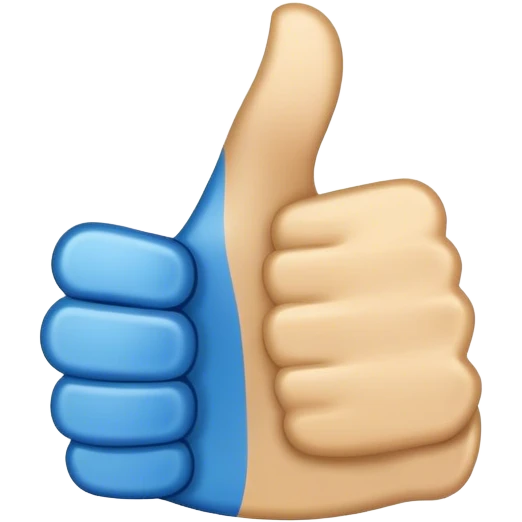 Blue thumbs up emoji