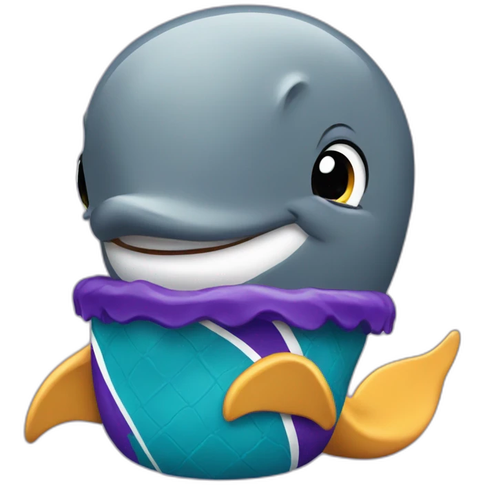 dolphin with lakers jersey emoji