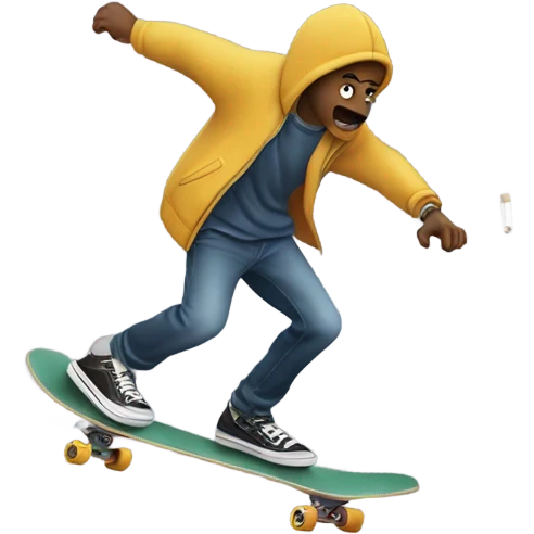 Skateboarding and smoking emoji