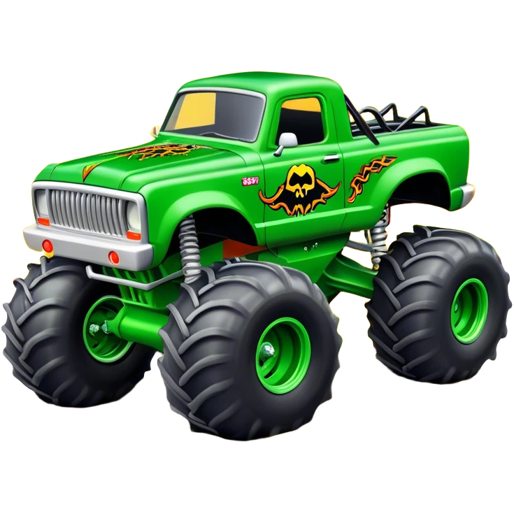 Grave Digger - Monster Jam (Model Year: 2022) (Iconic colour: Green with flames) emoji