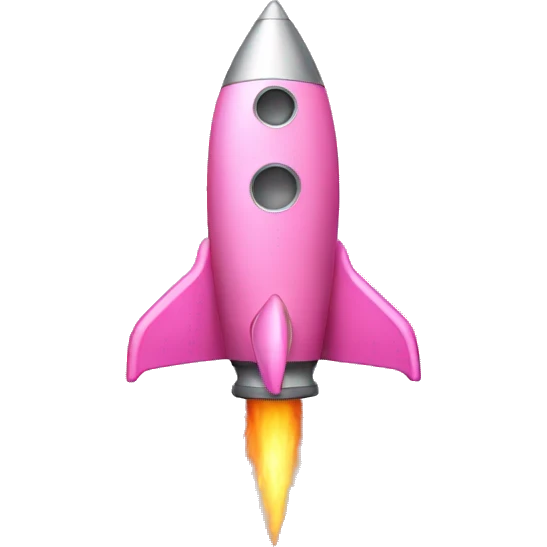a pink colored rocket emoji