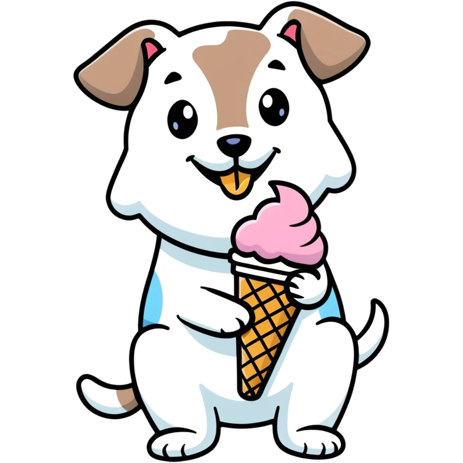 dog eating ice cream emoji