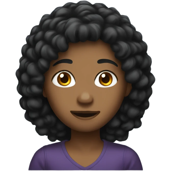Black hair  emoji